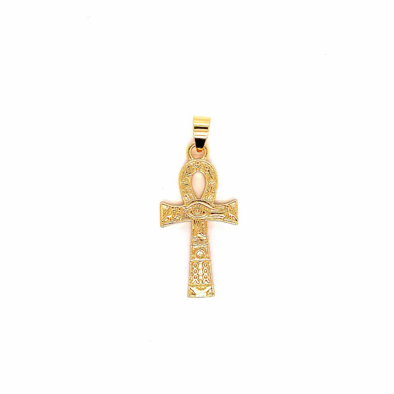 18k Gold Ankh Pendant