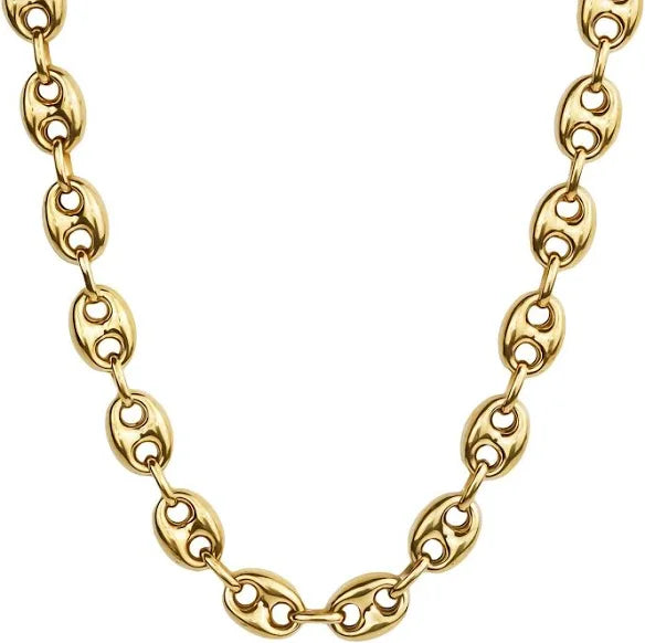14k Gold Puffed Mariner Chain