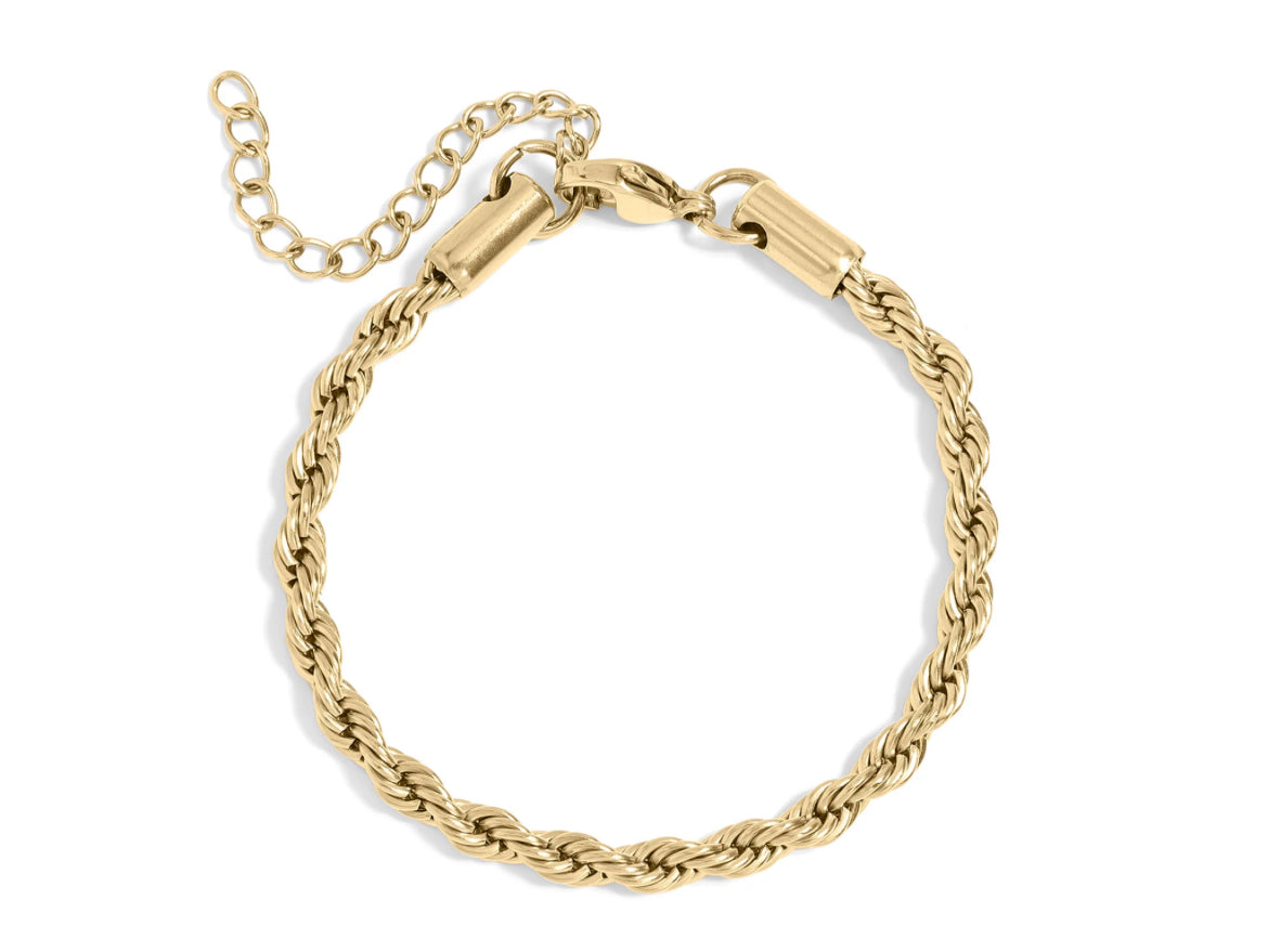 18k Gold Rope Chain Bracelet