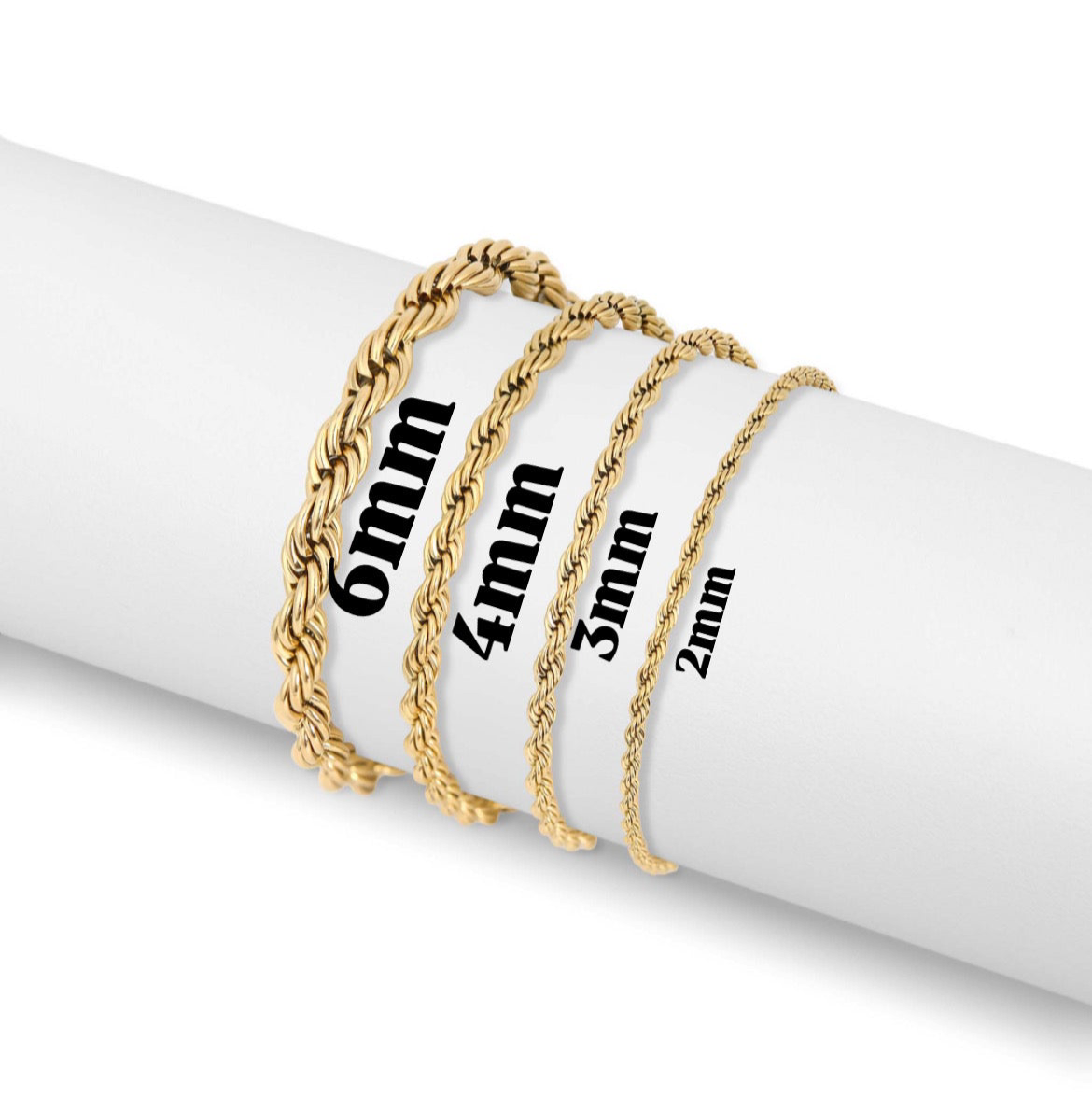 18k Gold Rope Chain Bracelet