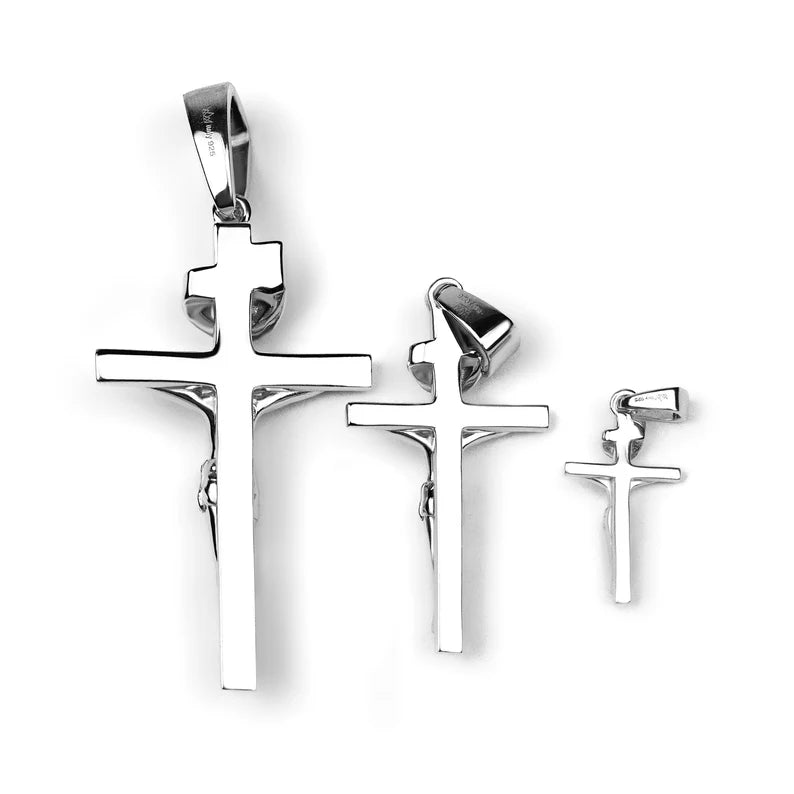 Jesus Crucifix Pendant Solid Sterling Silver