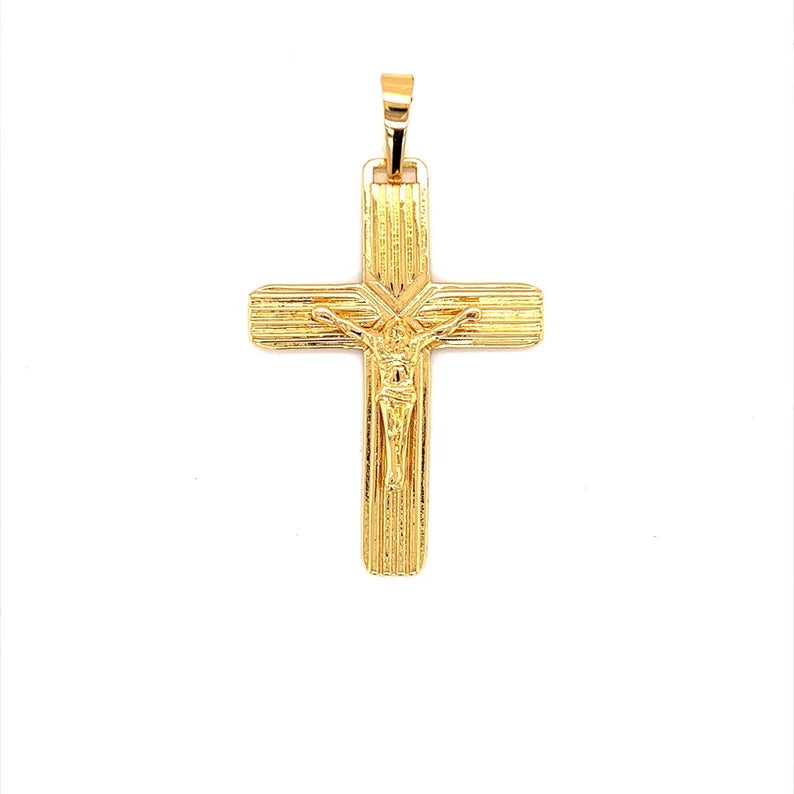 18k Gold Jesus Cross Pendant